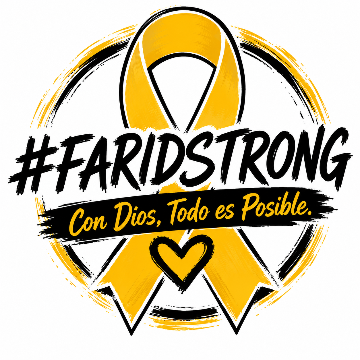 Logo #FaridStrong. Con Dios, Todo es Posible